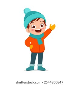 little kid winter clothes jacket and feel happy