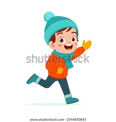 little kid winter clothes jacket and feel happy