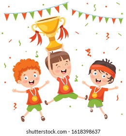 Little Kids Celebrating Championship Win Little Kids Celebrating Championship Win
