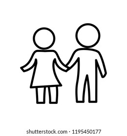 little kids couple silhouette characters