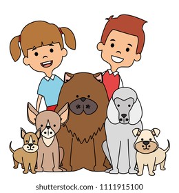 little kids with cute dogs