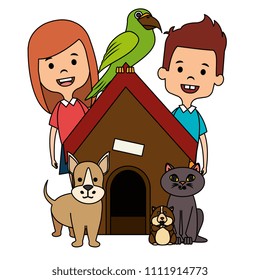 little kids with cute pets