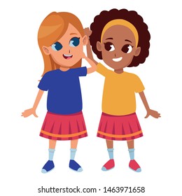 Little kids having fun and smiling cartoons vector illustration graphic design