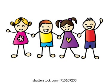 Illustration Kids Dancing Along Music Stock Vector (Royalty Free) 71143303