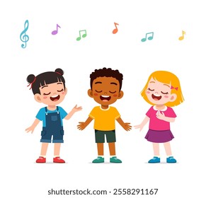 little kids sing choir together with friends