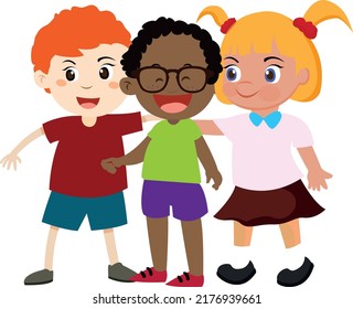 little kids sit together with friend on the floor