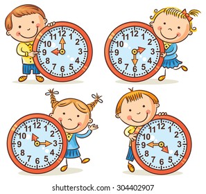 Little kids telling time set