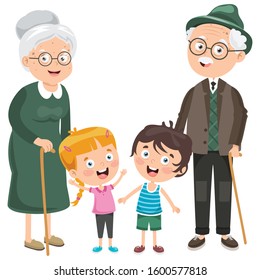 Little Kids With Their Grandparents