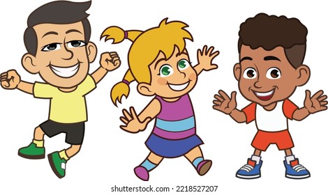 Little Kids Toddler Having Fun Playing Together