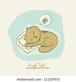 little kitten with a butterfly
