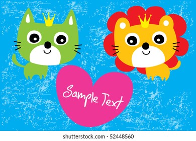 little kitten and lion love tag