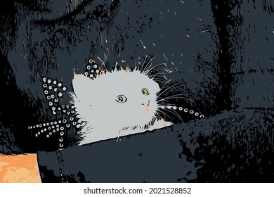 little kitten vector illustration design
