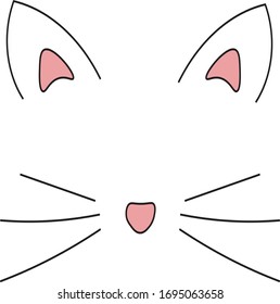 Little Kitty mustache. Long mustache