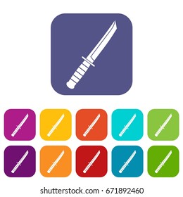 Little knife icons set vector illustration in flat style In colors red, blue, green and other