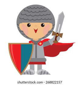 Little knight vector illustration