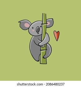Little Koala character. Sketch for your design