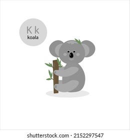 little koala on a branch .animal vector illustration