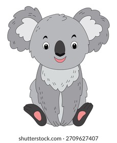 Un pequeño koala sonriente Ilustración vectorial de dibujos animados