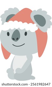 Little Koala wearing Winter Hat.cartoon doodle