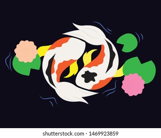 little Koi fish in vector