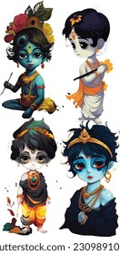 Little krishna painting.genretive al high quialty