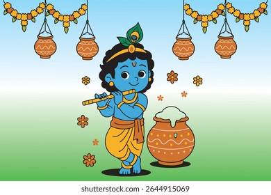 Little Krishna's Flute and Festivity