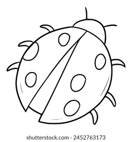 little ladybug illustration outline vector	
