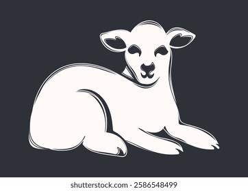 Little lamb animal Easter symbol