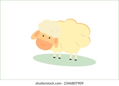 Little lamb in flat design