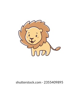 Little lion character, vector Han drawn art