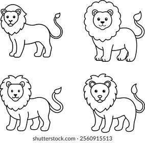 Little lion coloring page template