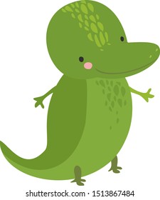 Little lizard, illustration, vector on white background.