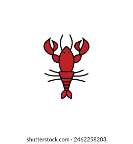 little lobster vector type icon