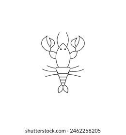 little lobster vector type icon