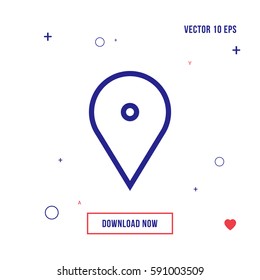 Little location pin icon vector