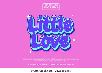 Little Love Editable Vector 3D Text Effect – colorful and modern typography with cartoon style for poster, branding, social media