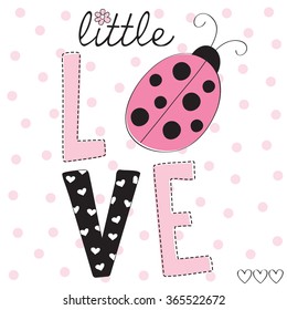 little love ladybird vector illustration