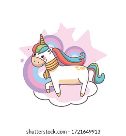 little magic unicorn vector illustration