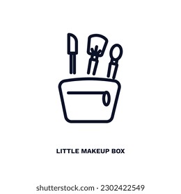 little makeup box icon. Thin line little makeup box icon from beauty and elegance collection. Outline vector isolated on white background. Editable little makeup box symbol can be used web and mobile