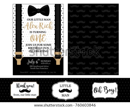 little man birthday party baby shower のベクター画像素材