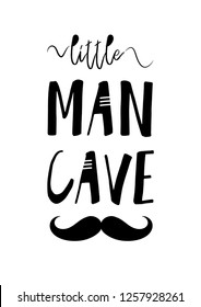 Little man cave, Scandinavian nursery print for kids