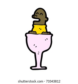 little man in glass cartoon