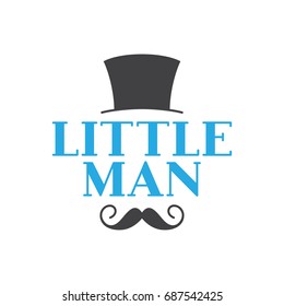 Little man kid clothes typography print. Minimalist apparel design. Vintage vector illustration.