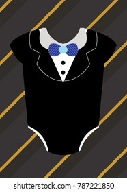 Little man tuxedo baby shower invitation card for boy
