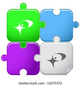 Little man. Vector puzzle.