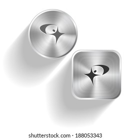 Little man. Vector set steel buttons