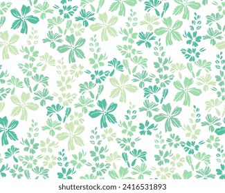 Little meadow forget-me-not flowers endless ornament vector illustration. Millefleurs elegant motif. Floral textile print with flower inflorescences. Buttercups blossom spring print.