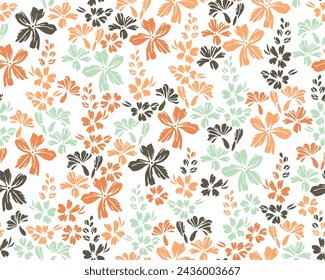 Little meadow forget-me-not flowers endless pattern vector design. Millefleurs pretty motif. Rustic chic fabric print with flower inflorescences. Forget-me-nots blossom spring print.