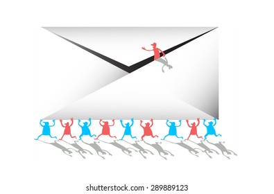 little men carry the envelope