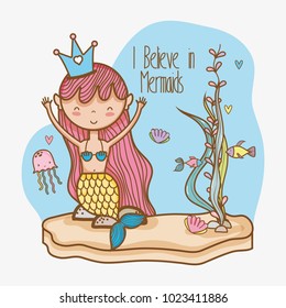 Little mermaid art cartoon